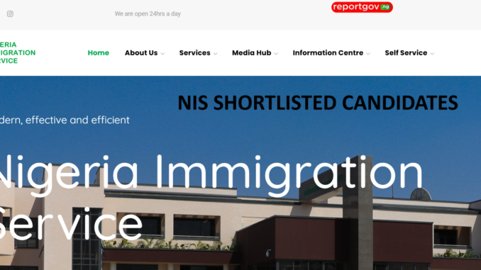 Nigeria Immigration Service Shortlisted candidates